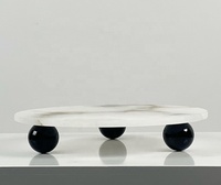 STONEKOCC Plateau en marbre blanc d'albâtre espagnol, style Art Déco, accessoires créatifs pour la maison, plat décoratif pour fruits, pour modèle