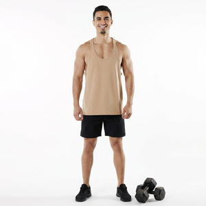 Débardeurs de sport sans manches à logo personnalisé bon marché d'usine, débardeur uni ajusté pour hommes - Product Image 1