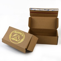 Caja de Cartón Corrugado Plegable Marrón con Logotipo Personalizado Estampado en Relieve y Tira de Apertura para Envíos, Ideal para Cosméticos, Artículos Pequeños y Embalaje de Regalos