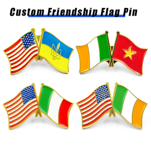 Broche Metálico Magnético Personalizado Profesional, Estilo Moderno, Imitación Antigua, Bandera de la Amistad, Bandera Americana, Insignia Personalizada de País, EE. UU. - Product Image 2