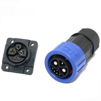 Adaptateur d'alimentation M25/M23 à verrouillage automatique mâle/femelle DC LEDPanel 2+1+5 Stockage d'énergie Étanche IP67 Connecteur en alliage de cuivre Contacts 50A