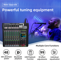 Console de mixage professionnelle 99DSP 8 canaux avec USB, Bluetooth, lecture MP3, enregistrement, monitoring, système audio DJ pour studio