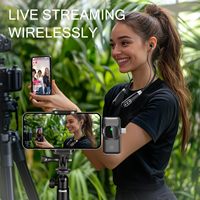 Influenceurs des médias sociaux Live 3 en 1 Carte son avec casque tour de cou Télécommande 2.4G Équipement d'écouteur de podcast sans fil