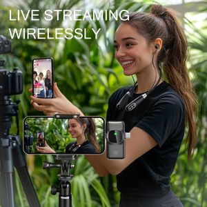 Truyền thông xã hội có ảnh hưởng sống 3 trong 1 Card âm thanh với dây đeo cổ Tai nghe điều khiển từ xa 2.4G không dây podcast Tai nghe thiết bị - Product Image 2