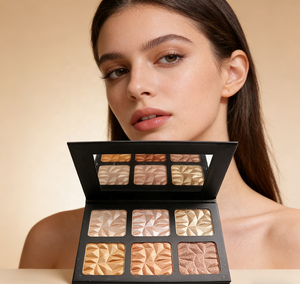 Ensemble de 6 surligneurs - Poudre illuminante pigmentée pour le visage, palette illuminante scintillante pour les joues et les yeux - Product Image 1
