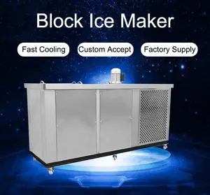 Mesin pembuat es batu persegi 8kg, mesin pembuat blok es besar 1000kg untuk dijual mesin pembuat es batu