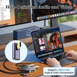 <b>USB</b> <b>C</b> 90 Degree <b>Adapter</b> 100W 40Gbps <b>USB</b> <b>C</b> Right Angle <b>Adapter</b> Support 8K Video Display Type <b>C</b> Male to Female Connector - Product Image 4