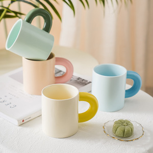 <b>Ceramic</b> Mugs Solid Color Minimalist Design 350ml Office Gift Coffee <b>Cup</b> Water Glass Chaozhou Origin - Product Image 2