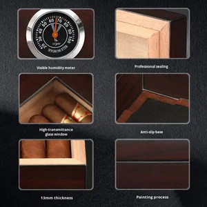 Công suất lớn bằng gỗ Cigar Humidor Hộp chống ẩm và côn trùng-proof Trường hợp/Mô hình tủ để lưu trữ Mười xì gà Cuba - Product Image 4