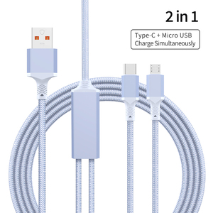 Nouveau design 2 en 1 Câble de données hexagonal tressé PD100w USB A vers Type C Câble de charge rapide léger pour <span class=keywords><strong>iPhone</strong></span> 16 15 Samsung Huawei - Product Image 4