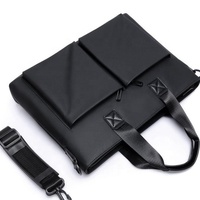 Sac pour ordinateur portable multifonctionnel en cuir PU de 15 pouces, imperméable, sac à main pour homme, sac de voyage d'affaires, sac à bandoulière pour ordinateur