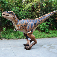 Costume de dinosaure T-Rex réaliste à plumes, avec jambes visibles, léger, flexible, taille personnalisable pour centres commerciaux et salles de jeux