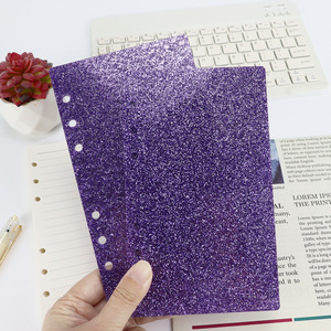 A6 Glitter Acrylic <strong>Notebook</strong> Hard Plastic 6-Ring Binder Sheet Clear Plastic <strong>Blank</strong> <strong>Notebook</strong> Dividers Budgeting Binder Cover - Product Image 6