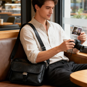 プロカスタムヘビーデューティ撮影撮影タンビーガンPuレザー耐久性のあるショルダーCrsosボディミラーレスレンズカメラバッグ - Product Image 5