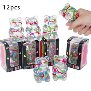 Oso de Peluche de Dibujos Animados, Colorido, Pintado a Mano, Juguetes Blandos de Maltosa para Apretar, para Adultos y Niños, Descompresión, Rebote Lento, Bola para Apretar y Tirar - Product Image 5