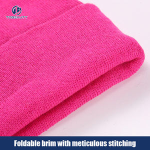 Bonnet en tricot épais de haute qualité pour hommes et femmes, avec logo brodé, bonnet d'hiver chaud à revers - Product Image 2