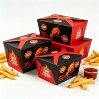 Boîte à lunch pliable en kraft brun recyclable, trois tailles, logo personnalisé, export en gros pour salades, poulet frit, importateurs d'aliments étrangers