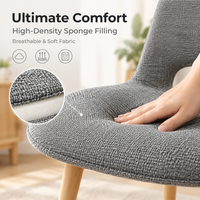Chaise commerciale Spoon B2B en tube de fer épais, mousse haute densité, revêtement en lin, tissu personnalisé, pour hôtel, café, achat en gros, OEM