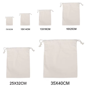 Factory Custom High Quality <b>Recyclable</b> Cotton Canvas Drawstring <b>Bag</b> with White Muslin for Jewelry and Dust Cover Use - Product Image 6