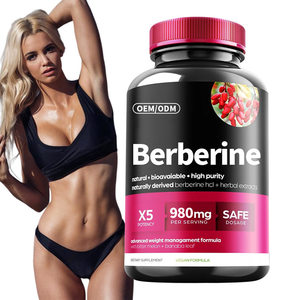 OEM Organic Berberine <span class=keywords><strong>HCI</strong></span> Cápsulas 980mg Controle de peso eficaz para adultos Não para mulheres grávidas Adolescentes ou crianças - Product Image 1