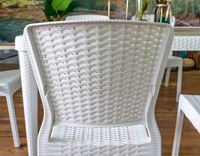 Chaise en plastique brun rotin sans accoudoirs de haute qualité pour jardin intérieur extérieur