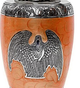 Ángel con ala, urna para adultos de cremación de latón dorado rosa, suministros funerarios grabados, urnas de diseño, Metal de alta calidad hecho a mano en la India - Product Image 4