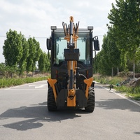 Traktor Mini Backhoe dengan Loader Depan dan Penggerak Diesel, Operasi Stabil, Peringatan Minyak Rendah