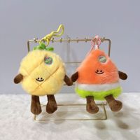 Schattige fruit serie pluche speelgoed sleutelhanger aardbei sinaasappel palmboom verzamelbaar creatief poppen decoratie cartoon sleutelhanger