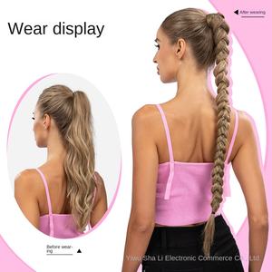 Venta al por mayor de nuevas pelucas europeas y americanas transfronterizas, trenzas falsas sintéticas de cola de caballo para mujeres, trenzado de cuerda de boxeo - Product Image 2