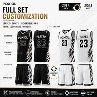 Conjunto de Uniforme de Baloncesto Personalizado Reversible, Sublimado, de Secado Rápido y Transpirable para Adultos/Niños