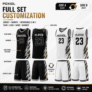 Ensemble de maillots de basket-ball réversibles personnalisés, kit uniforme d'équipe par sublimation, vêtements de basket-ball respirants à séchage rapide pour adultes/enfants - Product Image 2