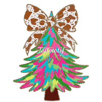 Nouvelle idée de produit Conception d'arbre de Noël Impression par transfert de presse à chaud pour T-shirts Matériau PET lavable