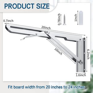 Soporte de Acero Inoxidable 304 para Estante Plegable Oculto de Fábrica, Soporte de Ángulo Ajustable para Estante de Alta Resistencia - Product Image 4