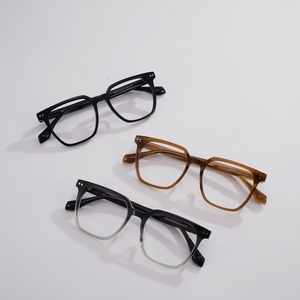 Monturas de Gafas de Acetato Hechas a Mano de Lujo, Gafas de Diseño con Gradiente Gris Cuadrado, Listas para Recetar - Product Image 1