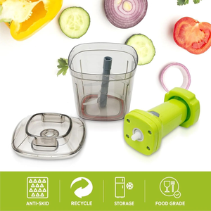 Hachoir manuel rapide à pression pour légumes, hachoir à main, essoreuse à salade - Product Image 4