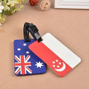 Étiquette de bagage en PVC souple QM, personnalisée, motif dessin animé, drapeau national, étiquette de valise, étiquette de bagage Union des Nations - Product Image 2