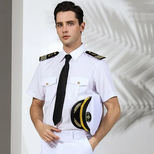 कपड़े वायु सेना सफेद शर्ट पुरुष नाइट क्लब एयरलाइन पायलट स्टीवर्ड वर्दी कस्टम - Product Image 1