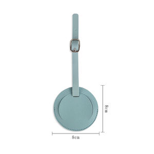 Etiquetas de Equipaje Personalizadas de Cuero PU con Forma Circular, Resistentes al Agua, para Viajes, Etiquetas de Equipaje Personalizadas por Sublimación al por Mayor - Product Image 2