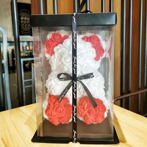 Ours en peluche rose de différentes couleurs 25cm avec boîte cadeau pour la saint-valentin, cadeau de mariage, cadeau de noël - Product Image 5