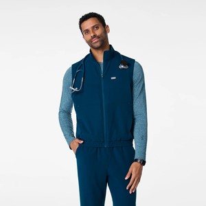 <span class=keywords><strong>Chaleco</strong></span> Quirúrgico Personalizado para Hombre, Cuello Alto, <span class=keywords><strong>Azul</strong></span>, Elástico, con Cierre, Sin Mangas, para Enfermeros - Product Image 1