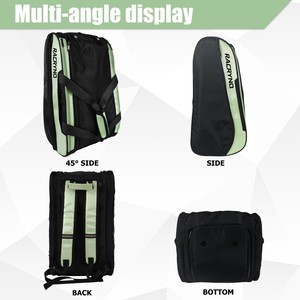 <span class=keywords><strong>Sac</strong></span> de sport portable en nylon avec logo personnalisé, grande capacité, imperméable, pour raquettes de pickleball, de <span class=keywords><strong>badminton</strong></span> et de padel, avec poche pour chaussures - Product Image 5