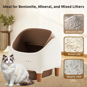 Smart <strong>Litter</strong> <strong>Box</strong> Self Cleaning Automatic 65L Open Top Electric <strong>Cat</strong> Toilet Wifi Remote APP Control Modern Design - Product Image 4