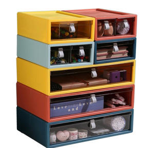 Simple Nordic style cosmetic storage box combination multifunctional plastic drawer type desktop organizer