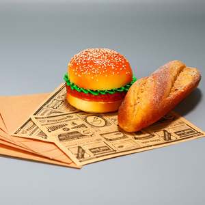 15*20cm Private Customized <b>Wrapping</b> Dry Deli Dry Waxed <b>Papers</b> Sheets Thickened <b>Brown</b> Sandwich <b>Paper</b> for Food Basket 60gsm - Product Image 3