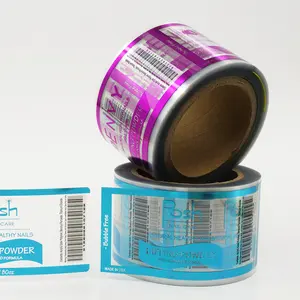 Etiqueta Glossy Waterproof Roll Print Cosmetic Labels Bottle Stickers Packaging Transparent Clear Vinyl Foil Label Sticker