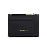 WilliamPOLO tas kartu ritsleting wanita, dompet saku kancing modis banyak warna dengan dompet koin sederhana