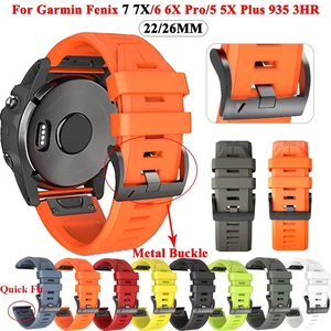 Bracelet de montre intelligente en silicone à libération rapide 22 mm 26 mm, compatible avec les accessoires de bracelet de montre <span class=keywords><strong>Garmin</strong></span> <span class=keywords><strong>Fenix</strong></span> 8 E 7 7X <span class=keywords><strong>6</strong></span> 6X Pro - Product Image 1