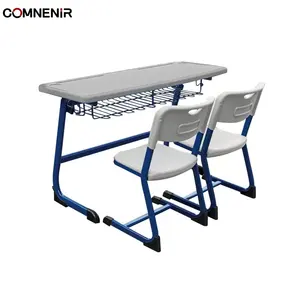 Modern White School Furniture Wooden Frame Metal Computer Table For Home Office School Classroom Living Room Or Bedroom Use