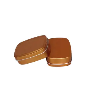 Прямоугольные коричневые консервные банки для чая, металлические алюминиевые банки с скользящей крышкой, коробка для крема