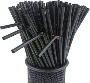 Pajitas de Plástico Desechables al por Mayor, Ecológicas, de PLA Negro, Personalizadas, Reciclables, Accesorios de Bar, para Camping y Bebidas - Product Image 1
